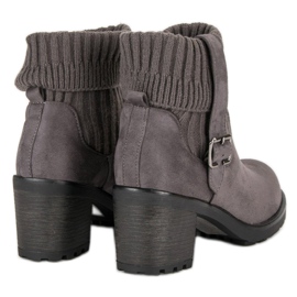 Seastar Bottines à talons en daim gris 6