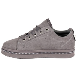 Baskets mode en daim gris 5