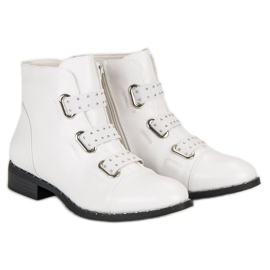 Bestelle Bottines blanches à fermeture éclair 1