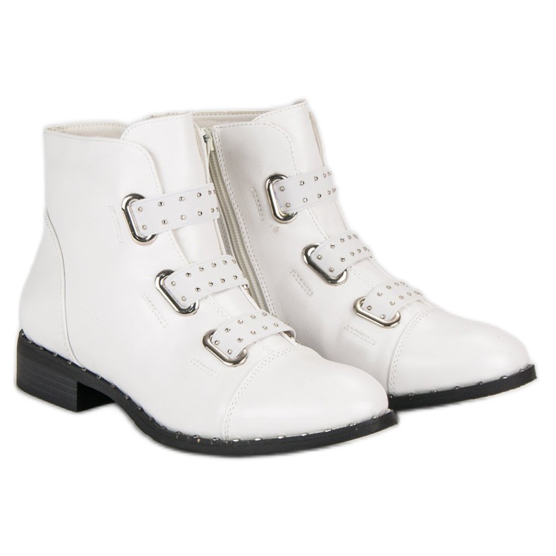 Bestelle Bottines blanches à fermeture éclair 1