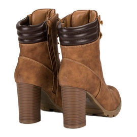 Kayla Bottines à talons nouées brun 1