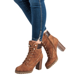 Kayla Bottines à talons nouées brun 2 Kayla Bottines à talons nouées brun 2