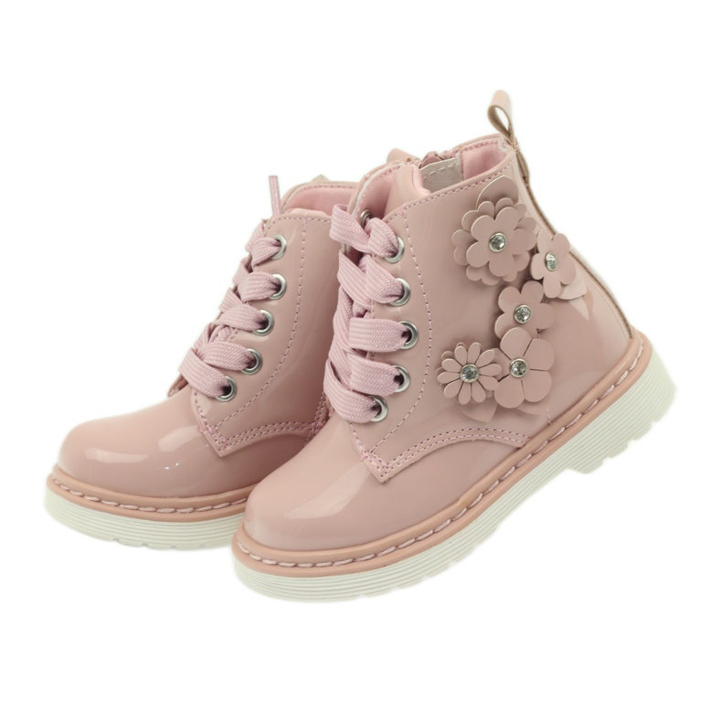 American Club Bottines américaines bottines chaussures pour enfants 1424 rose 4