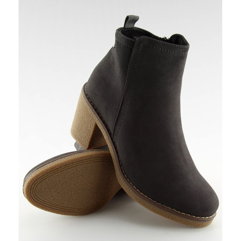 Gris Bottines à talons 7B670 Gris 1