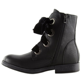 Bottines lacées noires HFN-5505 Noir le noir 2