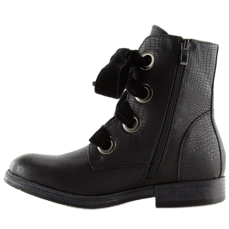 Bottines lacées noires HFN-5505 Noir 2