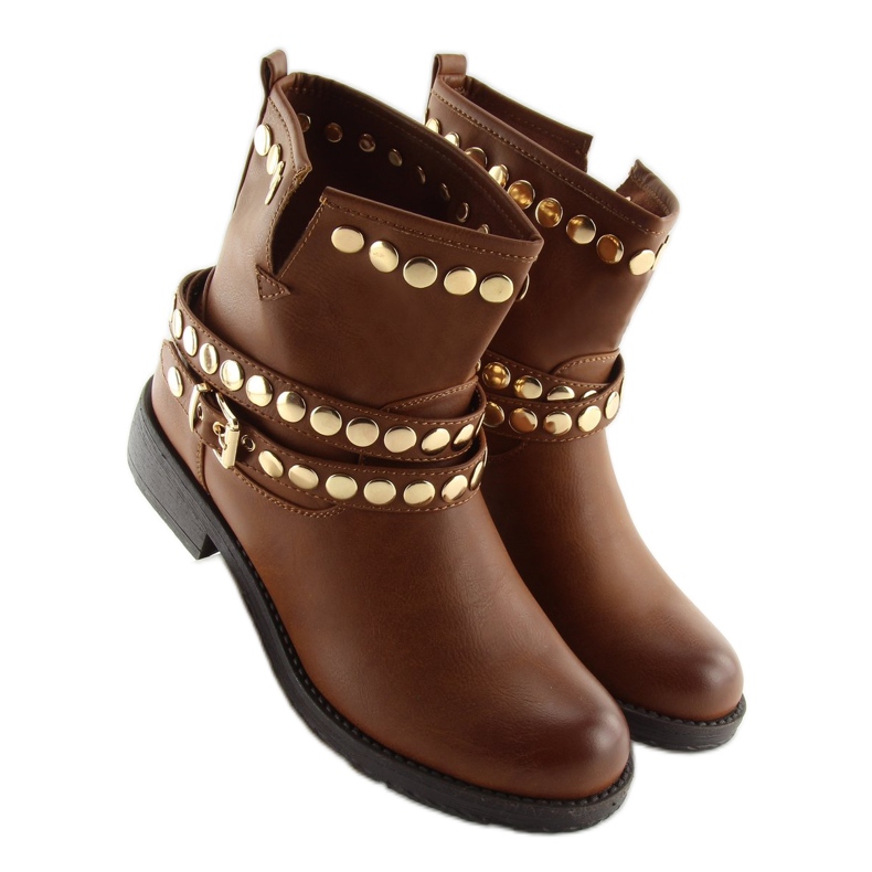 Bottes militaires marron A89811 Camel brun 2