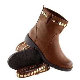 Bottes militaires marron A89811 Camel brun 1