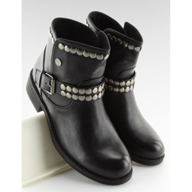 Bottines noires à clous noir HUQ-008 Noir le noir 1