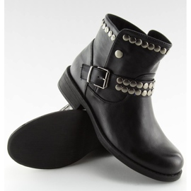 Bottines noires à clous noir HUQ-008 Noir le noir 2