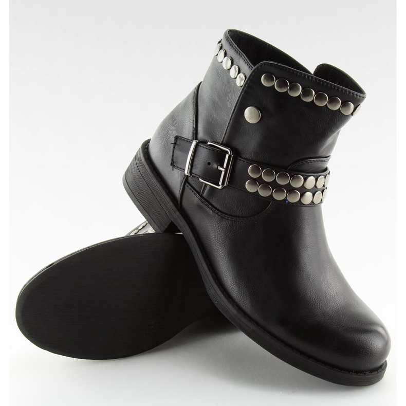 Bottines noires à clous noir HUQ-008 Noir 2