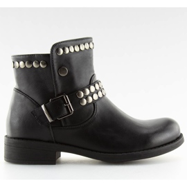 Bottines noires à clous noir HUQ-008 Noir le noir 3