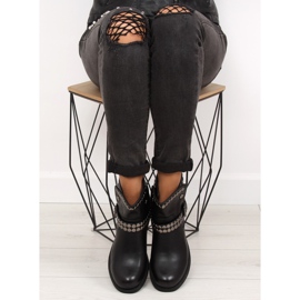 Bottines noires à clous noir HUQ-008 Noir le noir 6