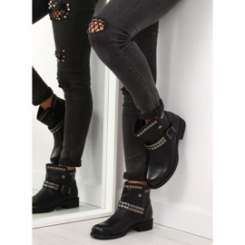 Bottines noires à clous noir HUQ-008 Noir le noir 7