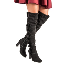 Bottes de mousquetaire élégantes le noir 2 Bottes de mousquetaire élégantes le noir 2
