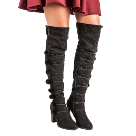 Bottes de mousquetaire élégantes noir 1