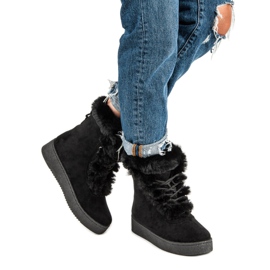 Bottes de neige nouées noires le noir 1