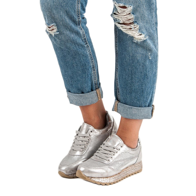 Bestelle Espadrilles baskets nouées gris 1