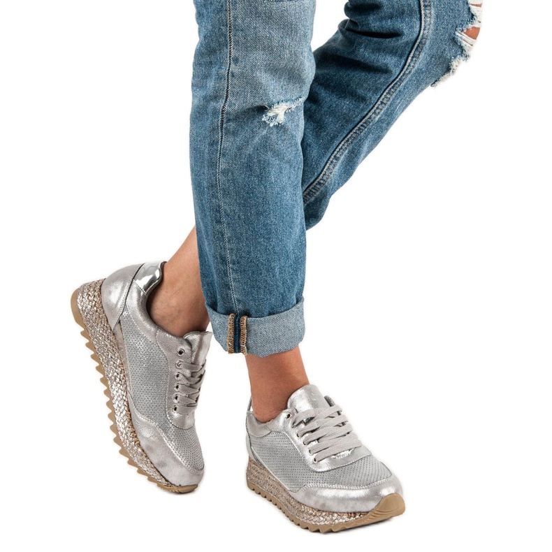 Bestelle Espadrilles baskets nouées gris 2