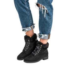 Seastar Bottes nouées en daim le noir 7