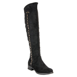 Super Me Bottines en daim à talons plats le noir 3