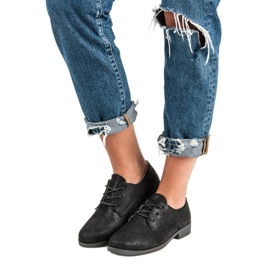 Chaussures nouées confortables noir 1