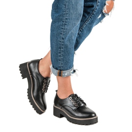 Chaussures à lacets à la mode noir 2