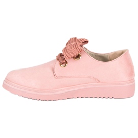 Baskets à lacets en daim rose 5