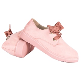 Baskets à lacets en daim rose 6