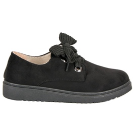 Baskets à lacets en daim le noir 7