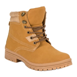 Bottes de randonnée nouées camel brun 3