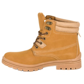 Bottes de randonnée nouées camel brun 4