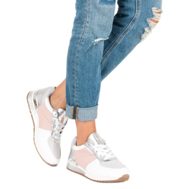 Betler Chaussures de sport pastel blanc gris rose 2