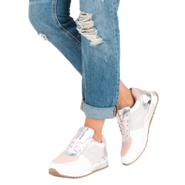 Betler Chaussures de sport pastel blanche gris rose 2