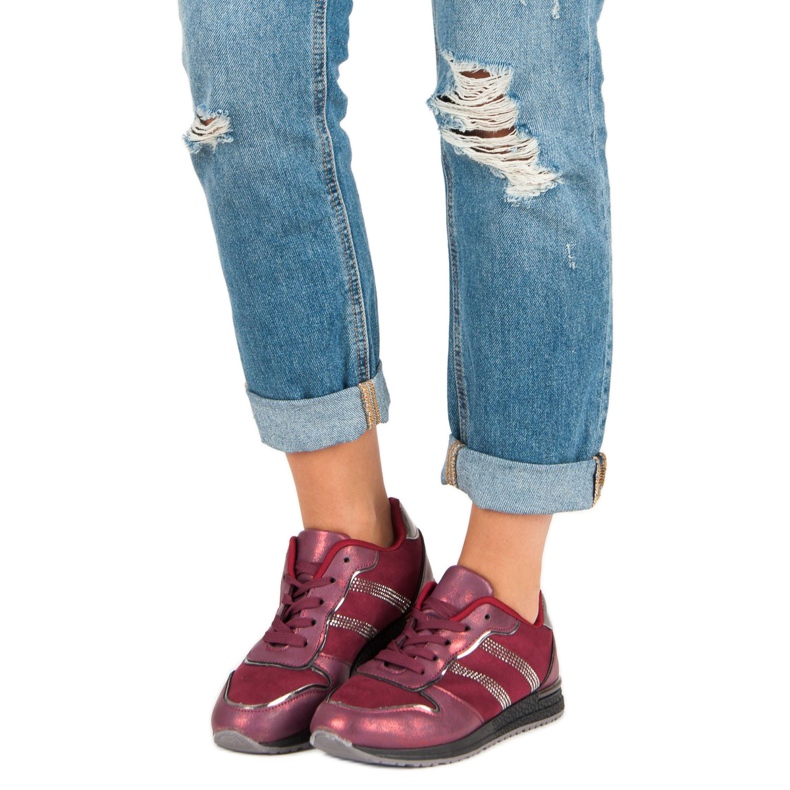 Baskets VICES bordeaux rouge 1