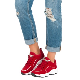 Vices pour chaussures de sport en daim rouge 1
