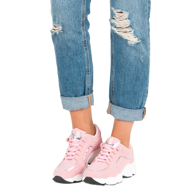 Vices pour chaussures de sport en daim rose 1