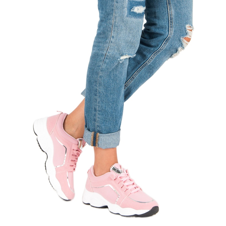 Vices pour chaussures de sport en daim rose 2