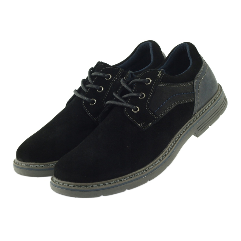 McKey Chaussures en daim pour hommes 285 le noir bleu marin 4