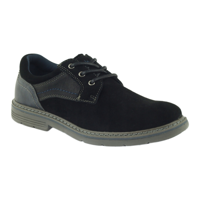 McKey Chaussures en daim pour hommes 285 le noir bleu marin 1
