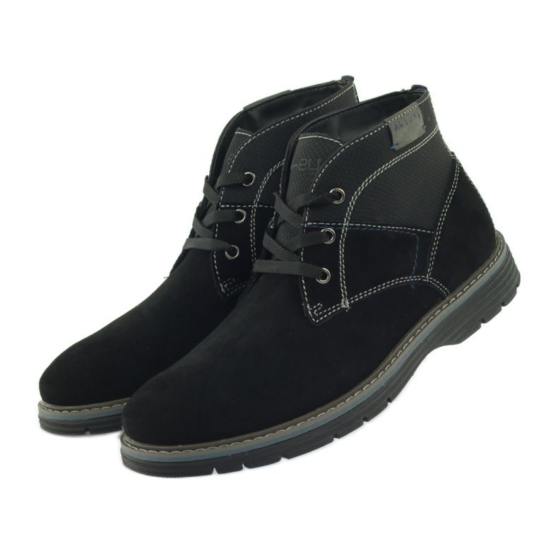 McKey Bottines à lacets homme en daim 284 le noir 4