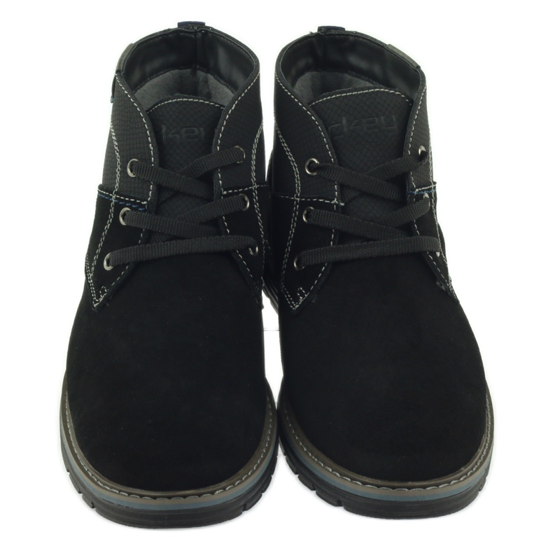 McKey Bottines à lacets homme en daim 284 noir 3