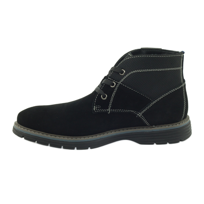 McKey Bottines à lacets homme en daim 284 noir 2