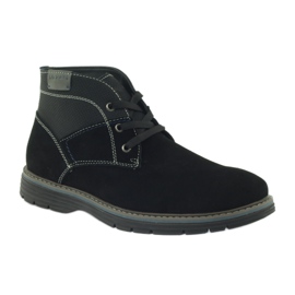 McKey Bottines à lacets homme en daim 284 noir 1