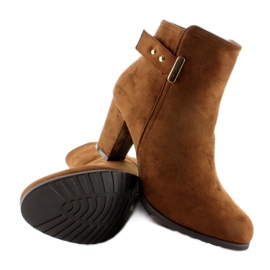 Boots à boucle dorée XD-08 Camel brun 1
