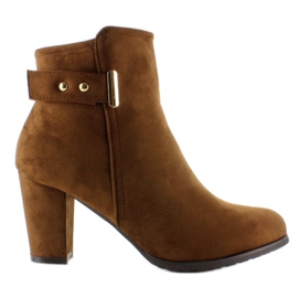 Boots à boucle dorée XD-08 Camel brun 4