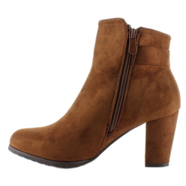 Boots à boucle dorée XD-08 Camel brun 5