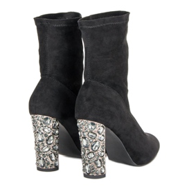 Vices Bottines en daim élégantes le noir 6