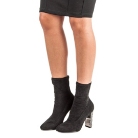 Vices Bottines en daim élégantes le noir 1