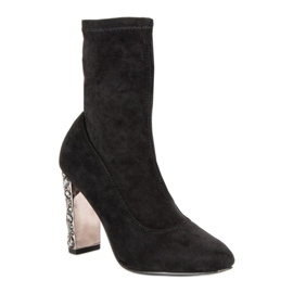 Vices Bottines en daim élégantes le noir 4